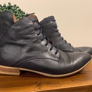 Bueno Navy lace up Booties